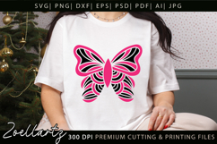 PINK Butterfly SVG for Cricut Breast Cancer Awareness SVG Product Image 1