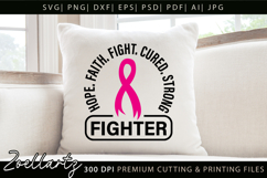 Breast Cancer Awareness SVG Pink Ribbon SVG Faith Hope Cure Product Image 4