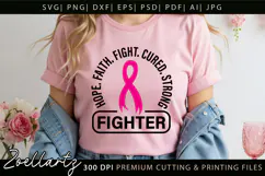 Breast Cancer Awareness SVG Pink Ribbon SVG Faith Hope Cure Product Image 5