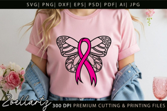 Breast Cancer Awareness SVG Pink Ribbon SVG Faith Hope Cure Product Image 3