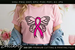 Breast Cancer Awareness SVG Pink Ribbon SVG Faith Hope Cure Product Image 3