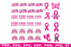Breast Cancer SVG Bundle, Pink Ribbon svg, Fight Cancer svg Product Image 2