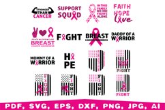 Breast Cancer SVG Bundle, Pink Ribbon svg, Fight Cancer svg Product Image 8