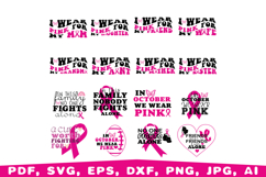 Breast Cancer SVG Bundle, Pink Ribbon svg, Fight Cancer svg Product Image 9