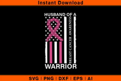 Husband of a Warrior SVG | Breast Cancer Awareness Design Product Image 1