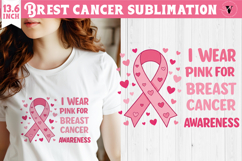Breast cancer sublimation | Pink ribbon | Awareness Clipart Product Image 1
