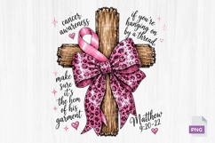 Breast Cancer Faith Cross Leopard Bow PNG Product Image 2