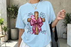 Breast Cancer Faith Cross Leopard Bow PNG Product Image 4
