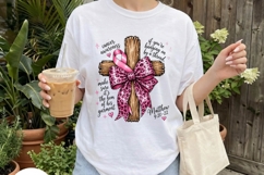 Breast Cancer Faith Cross Leopard Bow PNG Product Image 1