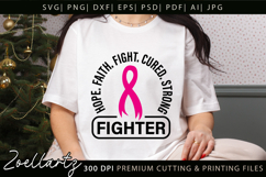 Breast Cancer Awareness SVG Pink Ribbon SVG Faith Hope Cure Product Image 2