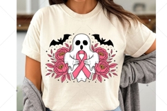 Breast Cancer Halloween Ghost PNG, Boho Halloween Png Product Image 8