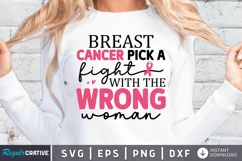 Breast cancer pick a fight SVG, Breast Cancer SVG Design Product Image 1