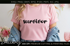 SURVIVOR SVG Breast Cancer Awareness SVG Pink Ribbon SVG Product Image 1