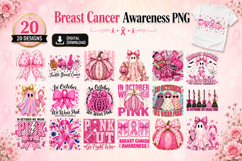 Breast Cancer PNG Sublimation,Halloween Pink Ghost png Product Image 1
