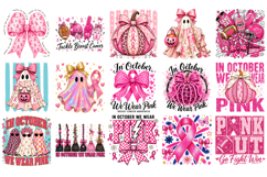 Breast Cancer PNG Sublimation,Halloween Pink Ghost png Product Image 2