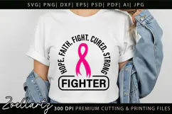 Breast Cancer Awareness SVG Pink Ribbon SVG Faith Hope Cure Product Image 3