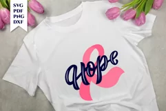 breast cancer quote  Hope with awareness ribbon pink color T shirt design