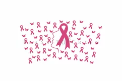 breast cancer ribbon starbucks 16oz hot cup tumbler wrap svg presized template for tumbler grande suitable for cricut and silhouette