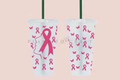 breast cancer ribbon starbucks 24oz cold cup wrap svg presized template for tumbler venti suitable for cricut and silhouette