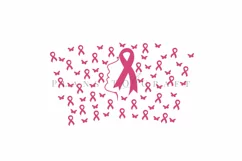 breast cancer ribbon starbucks 24oz cold cup wrap svg presized template for tumbler venti suitable for cricut and silhouette