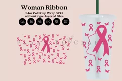breast cancer ribbon starbucks 24oz cold cup wrap svg presized template for tumbler venti suitable for cricut and silhouette