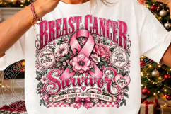 Breast Cancer Survivor Stronger Than Cancer Pink Ribbon Flor Product Image 3