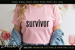 SURVIVOR SVG Breast Cancer Awareness SVG Pink Ribbon SVG Product Image 1