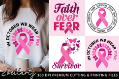 Breast Cancer SVG PNG Pink Ribbon SVG Survivor Awareness SVG Product Image 2