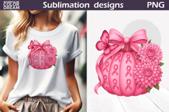 Breast Cancer Awareness | Pink Ribbon Pumpkin Floral Product Image 1