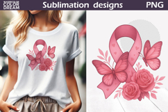 Breast Cancer Awareness | Pink Ribbon Floral Butterfly Product Image 1