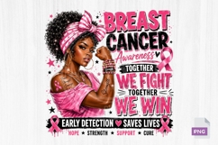 Breast Cancer Warrior Woman Awareness PNG Product Image 4