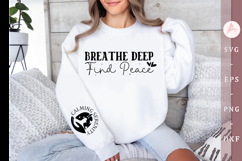 Breathe Deep Find Peace Sleeve SVG Design Product Image 1