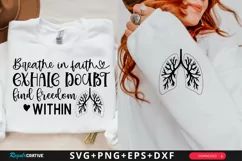 Breathe In Faith Exhale Sleeve SVG, Christian SVG Design Product Image 1