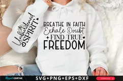 Breathe In Faith Exhale Doubt Sleeve SVG, Christian SVG Product Image 1