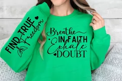 Breathe In Faith Exhale Sleeve SVG, Christian SVG Design Product Image 2