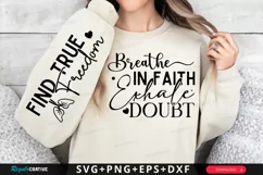 Breathe In Faith Exhale Sleeve SVG, Christian SVG Design Product Image 1