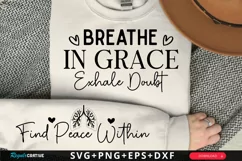 Breathe In Grace Exhale Sleeve SVG, Christian SVG Design Product Image 1