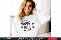 Breathe In Hope Sleeve SVG, God SVG Design, Faith SVG Product Image 2