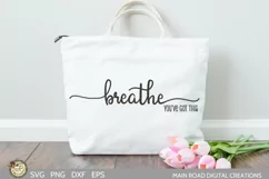 mental health cut file quote being used on a white tote bag