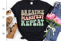 Retro SVG - Breathe Manifest Repeat Cut File Product Image 2