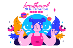 10 Peaceful Breathwork Session Illustration Product Image 1