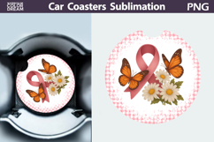 Breast Cancer Car Coaster | Pink Ribbon Awareness Product Image 1