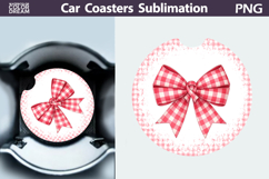 Bow Breast Cancer Car Coaster | Pink Ribbon Awareness Product Image 1