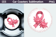 Breast Cancer Car Coaster | Pink Ribbon Awareness Product Image 1
