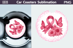 Breast Cancer Car Coaster | Pink Ribbon Awareness Product Image 1