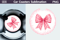 Bow Breast Cancer Car Coaster | Pink Ribbon Awareness Product Image 1