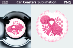 Breast Cancer Car Coaster | Pink Ribbon Awareness Product Image 1