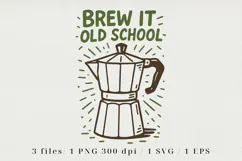 Retro Coffee Line Art Clipart, Funny Puns SVG | PNG | EPS Product Image 1