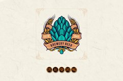 Brewery Beer Badge with Ribbon Logo Vintage Product Image 1