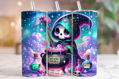 Brewing Trouble Tumbler Wrap, Funny Skeleton Tumbler Wrap Product Image 1